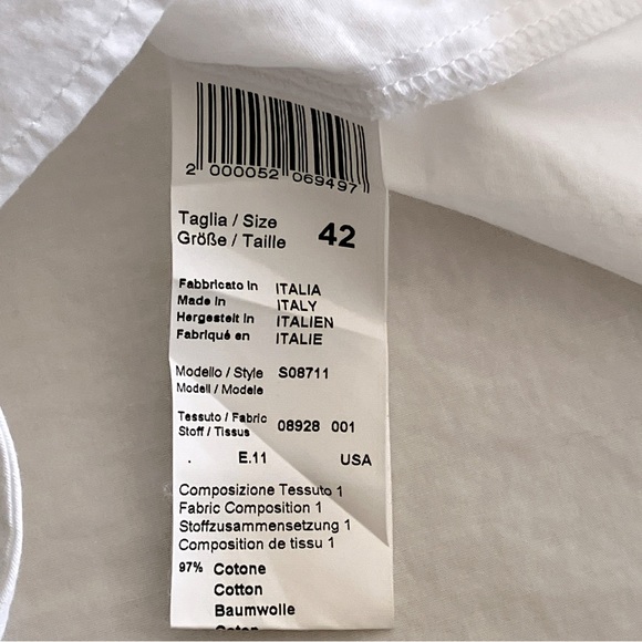 Peserico white sleeveless cotton top with tie at waist - Picture 4 of 7